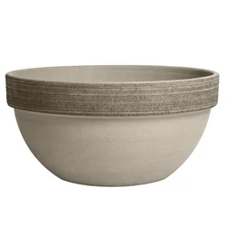 Ibis barázdált szürke kerámia virágtál 25cm