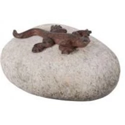 Állatdíszek kövön öntöttvas gyík 8x12,5x9cm