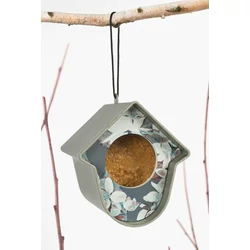 Madáretető környezetbarát - EVIE 100%-ban újrahasznosított, szürke, virágos előlappal