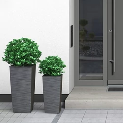 Kaspó Aurora antracit, fagyálló, víztartó belső betéttel, szürke 57 cm