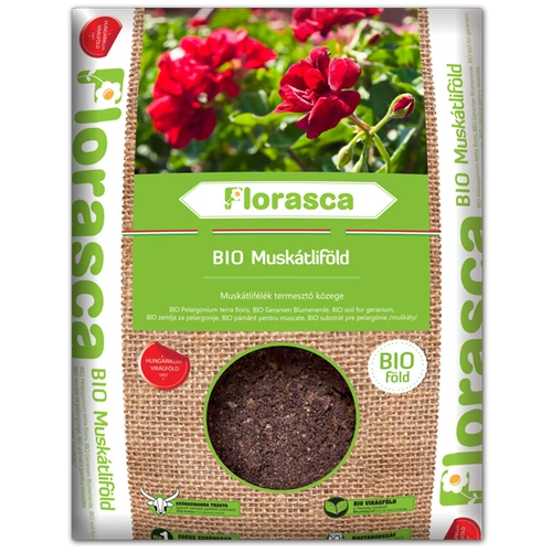Florasca Bio 10l 'C' (Muskátli) virágföld lúgos kémhatású