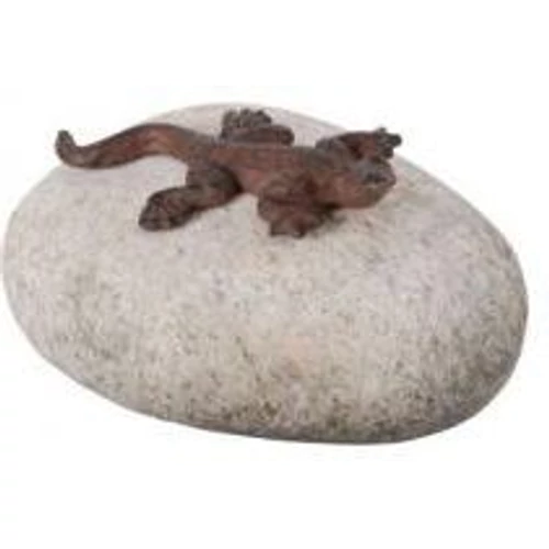 Állatdíszek kövön öntöttvas gyík 8x12,5x9cm