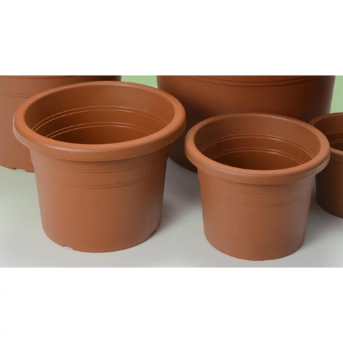 Cilindro műanyag virágcserép terracotta 14cm