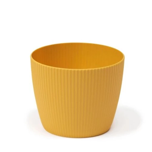 Kaspó műanyag Magnolia Jumper ECO mustár sárga 140 mm