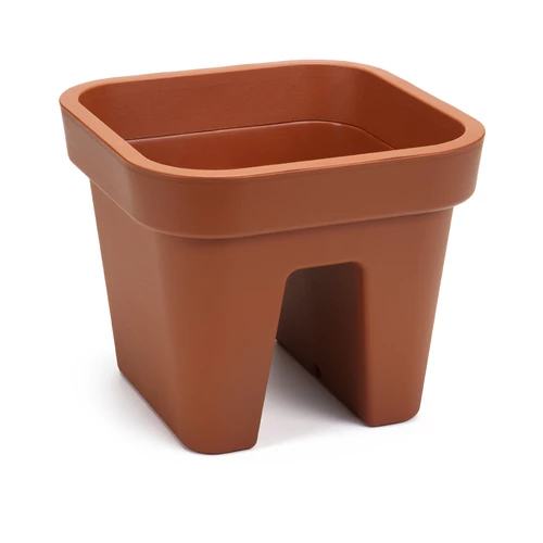 Korlátra rakható virágláda műanyag Railing planter LOBELIA terracotta 290 x 290 mm