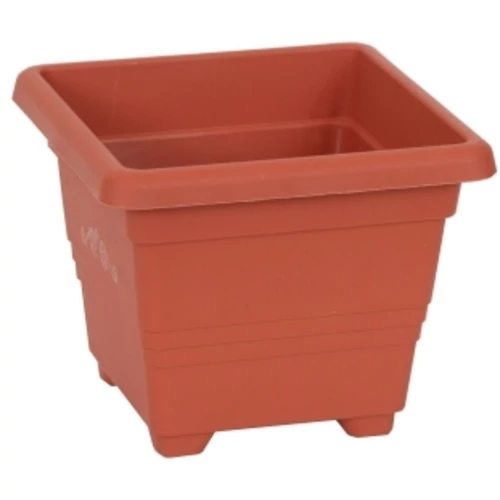 műanyag virágcserép terracotta szögletes 14cm