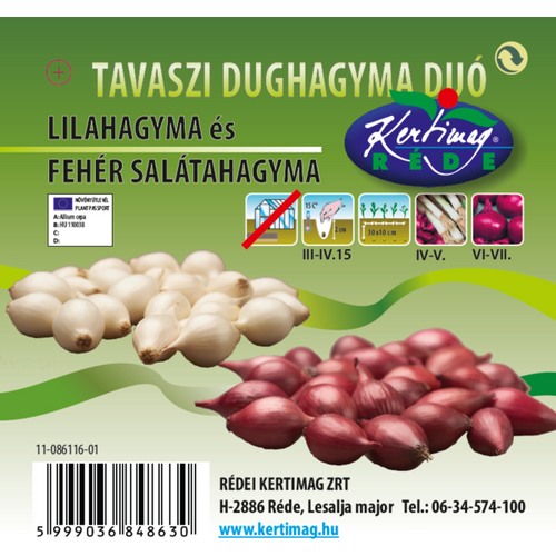 Tavaszi dughagyma  duo - lilahagyma, fehér salátahagyma 2x150g